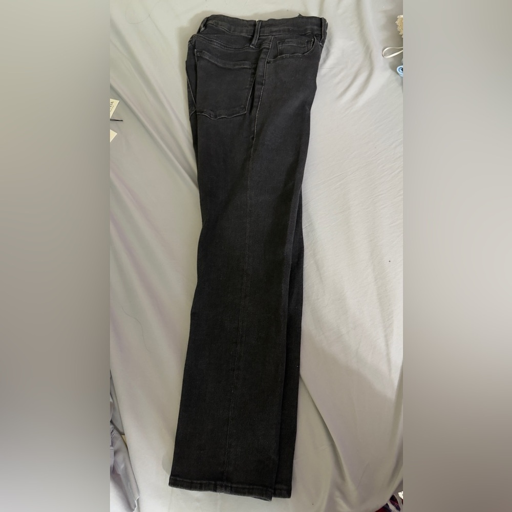 Good American Black Straight Leg Jeans